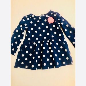 Circo navy polka dot dress with orange flower
